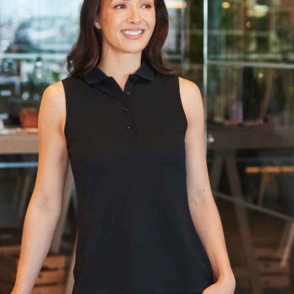 Henbury Ladies Sleeveless Coolplus® Polo Shirt Thumbnail
